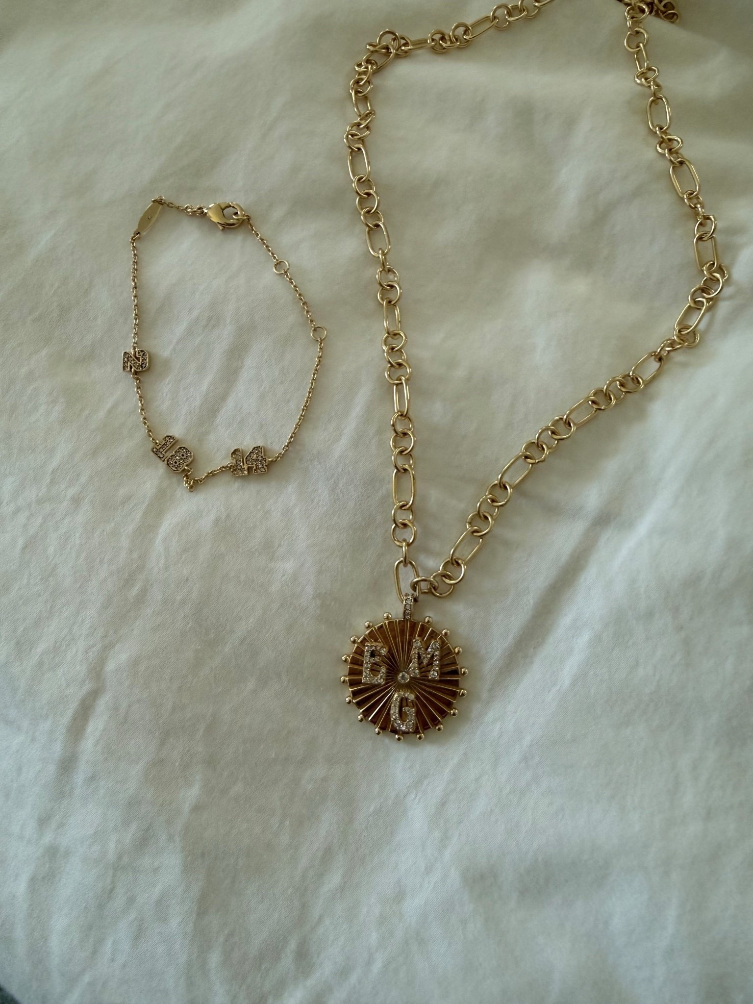 Mother’s Day Gift Idea 💕 This statement necklace with my kids initials is so special ❤️ I did their birthdates on the varsity number bracelet. I love their custom jewelry 😍 Makes a great gift! 

Baublebar, custom jewelry, custom nae bracelet, gift ideas, Mother’s Day gift ideas, cord bracelet, mom outfits, new mom gift, everyday outfit

#LTKMothersDay #LTKmomlife