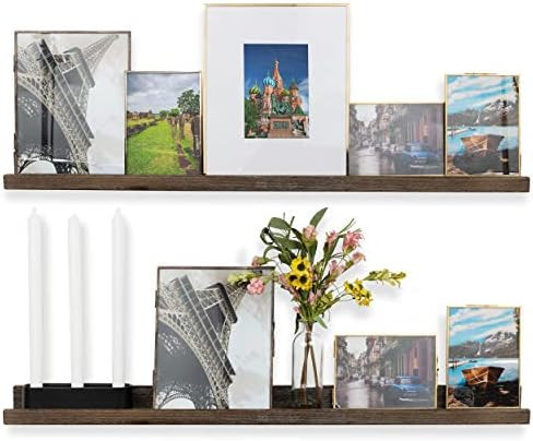 Rustic State Ted Wall Mount Narrow Picture Ledge Shelf Display | 36 Inch Floating Wooden Storage ... | Amazon (US)