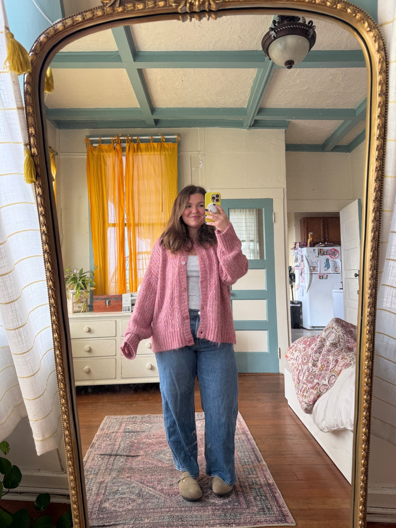 Sweater XL
Tank large 
Jeans 32 short


#LTKSaleAlert #LTKMidsize #LTKootd