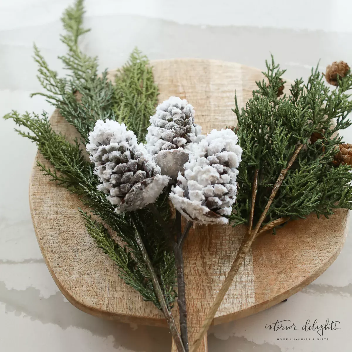 12 Snowy Pinecone Pick