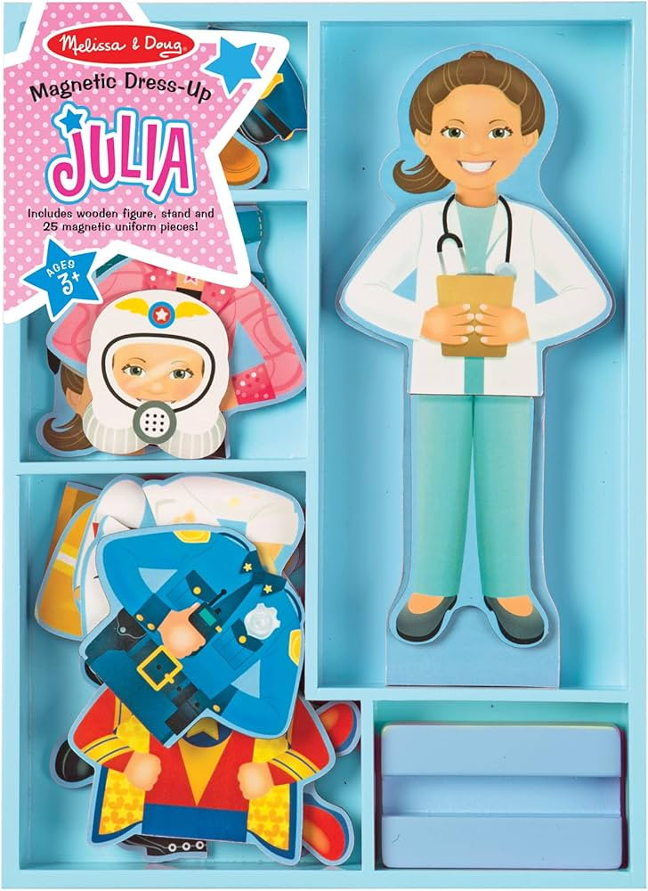 Melissa & Doug Julia Magnetic Dress-Up Wooden Doll Pretend Play Set (25+ pcs) | Amazon (US)