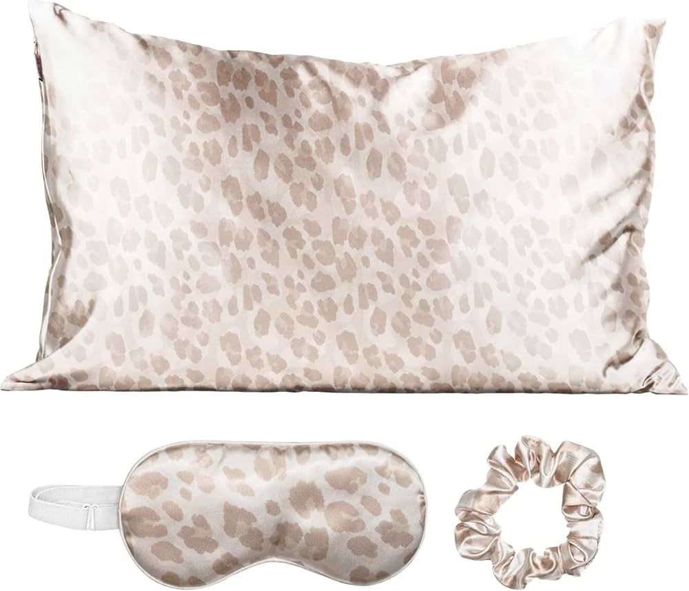 Kitsch Satin Sleep Set | Softer Than Silk Pillowcase & Eyemask Set Includes 1 Satin Pillowcase, 1... | Amazon (US)