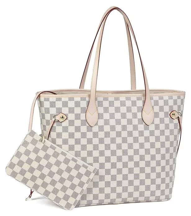 Daisy Rose, Bags, Daisy Rose Checkered Tote Bag And Wristlet