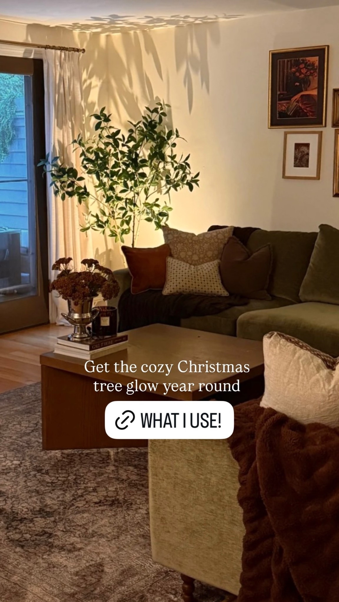 Get the cozy Christmas tree glow year round. Faux tree up lighting spot light 

#LTKHome #LTKFindsUnder100