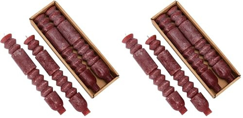 Creative Co-Op Unscented Totem Taper Box, Set of 2, Cabernet Candles, 2" L x 2" W x 10" H, Purple (Pack of 2) | Amazon (US)