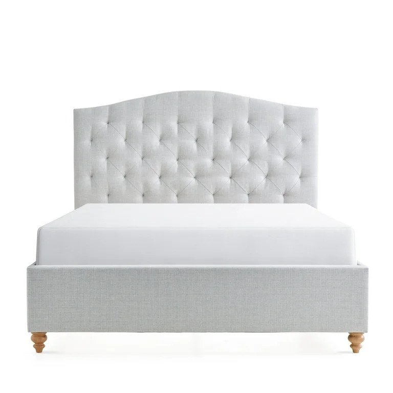 My Texas House Anna Diamond Tufted Upholstered Platform Bed, King, Gray | Walmart (US)