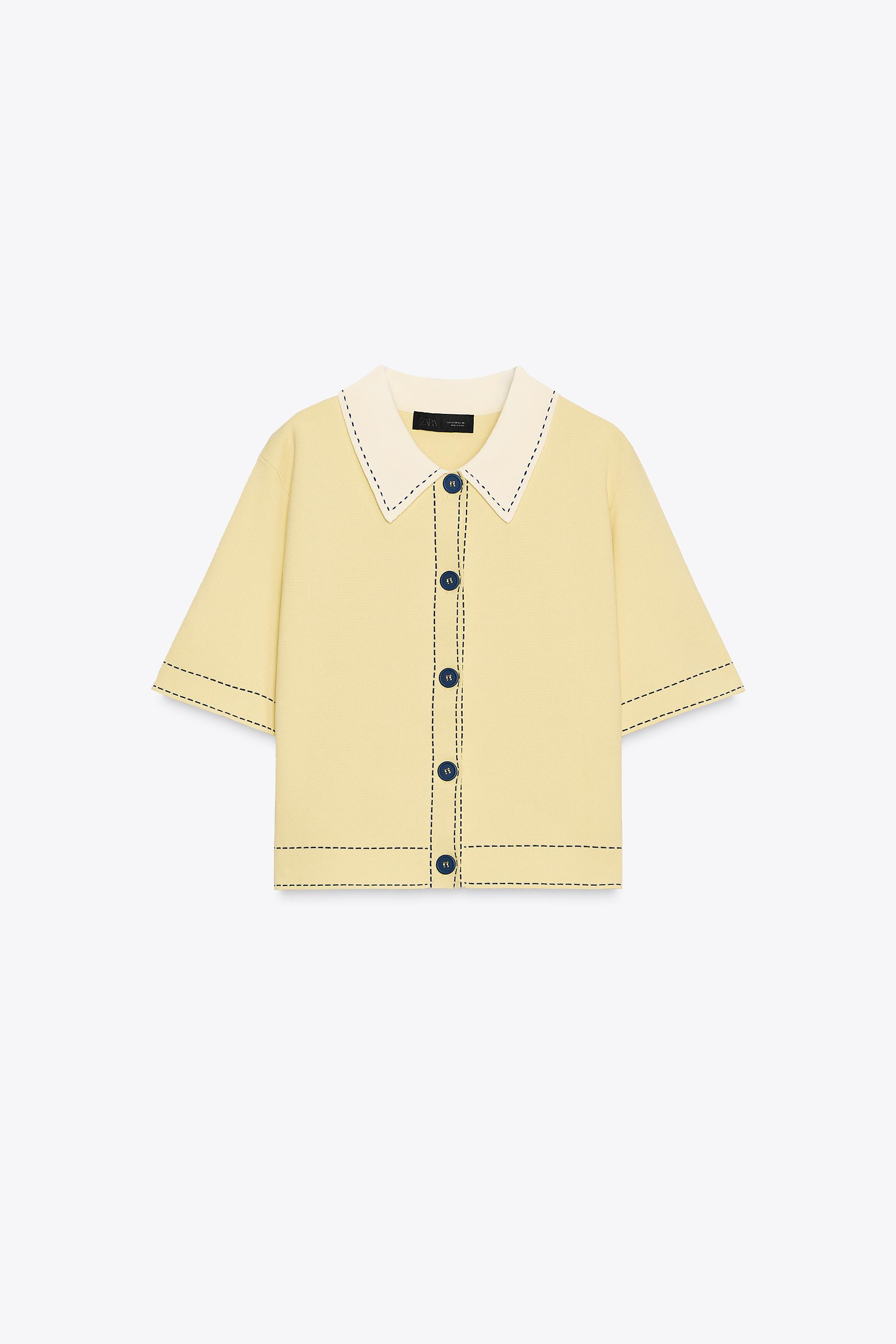 GIACCA POLO IN MAGLIA CON IMPUNTURE | Zara UK