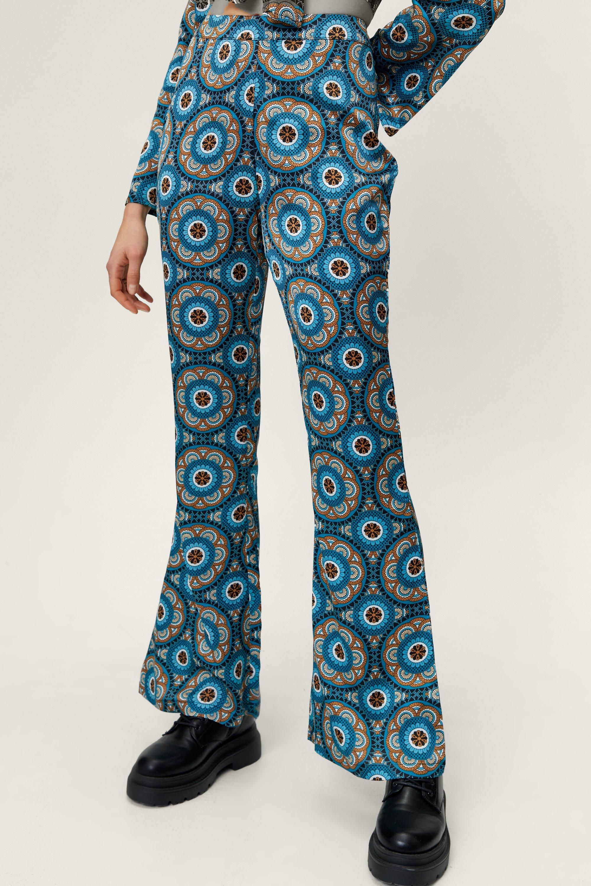 Retro Print Wide Leg Pants Co-ord | Nasty Gal (US)