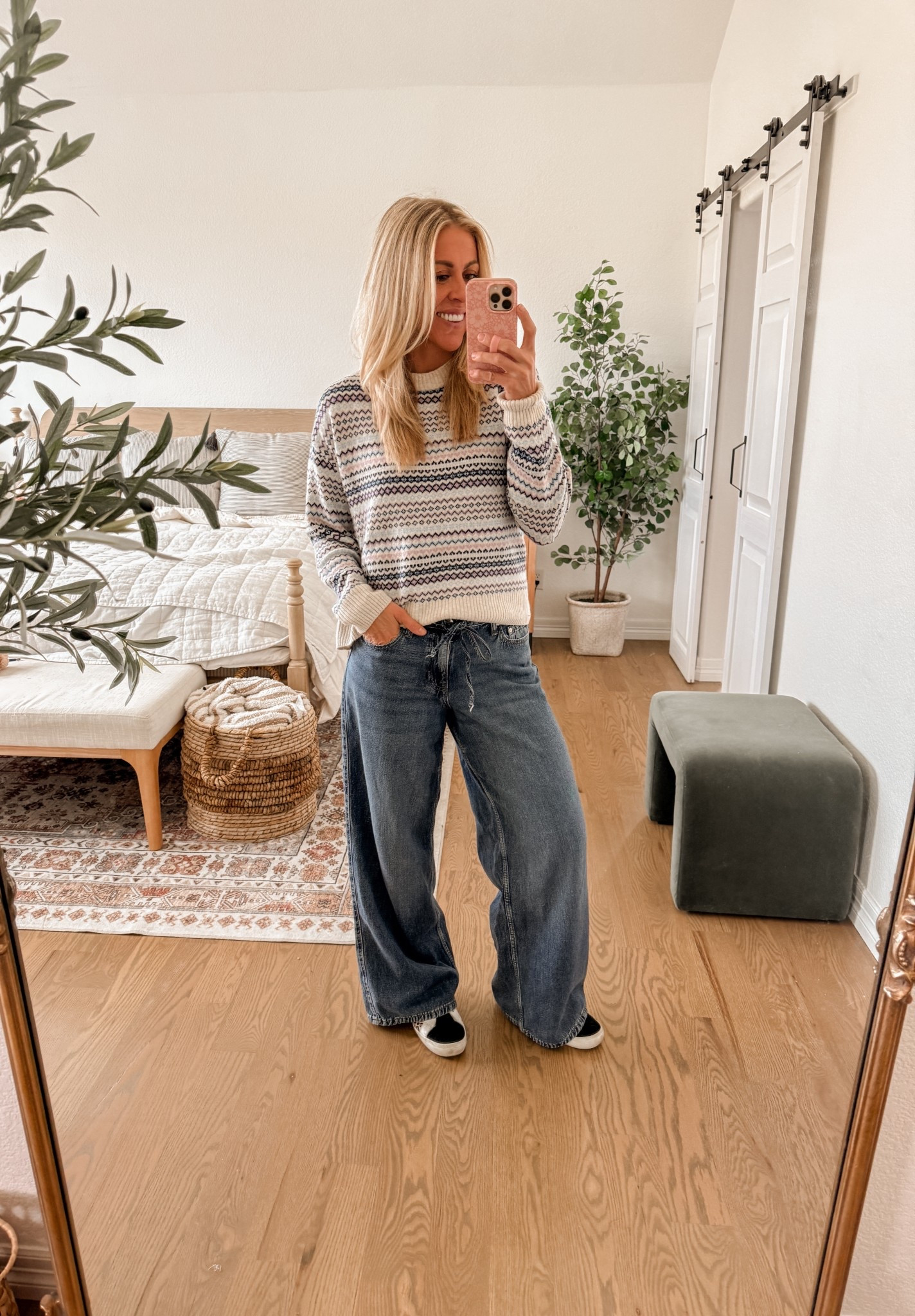 Wearing medium in this sweater from Walmart!! 

Holiday sweater, Walmart fashion, wide leg jeans, Sarah Joy 

#LTKHoliday #LTKSeasonal #LTKSaleAlert