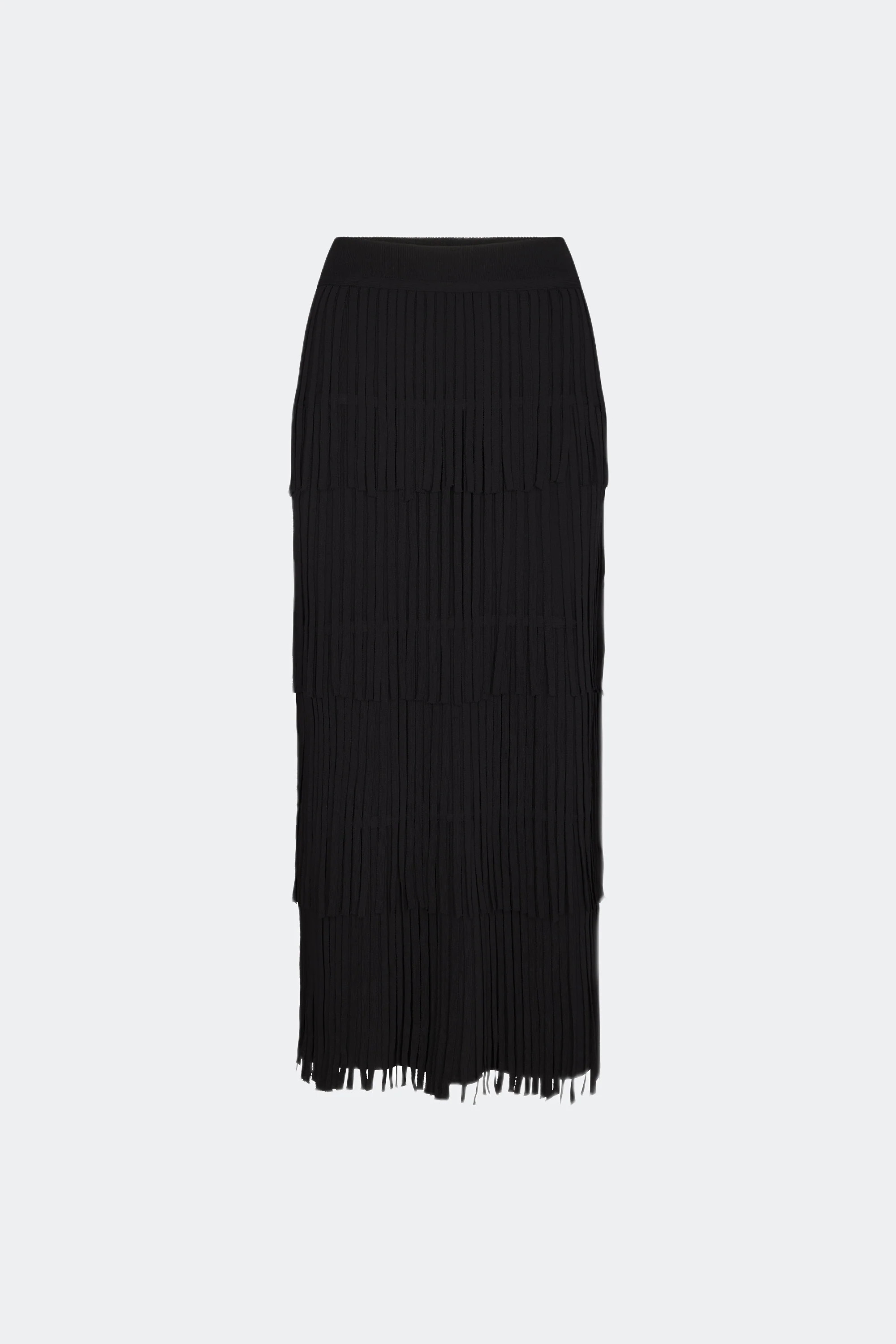 Za Za Knit Fringe Skirt in Black | SIMONMILLER | Simon Miller