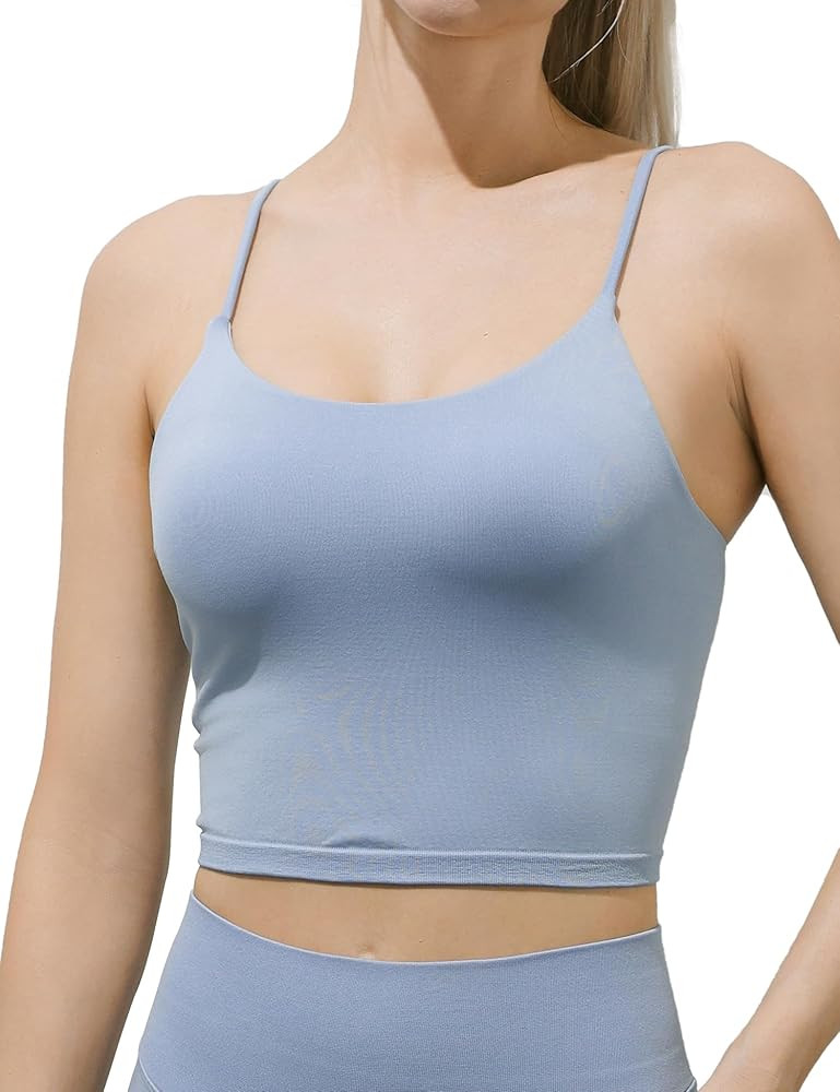 SIXIM Seamless Camisole Tops for Women Built in Bra Women's Spaghetti Strap Tank Tops Padded Doub... | Amazon (US)