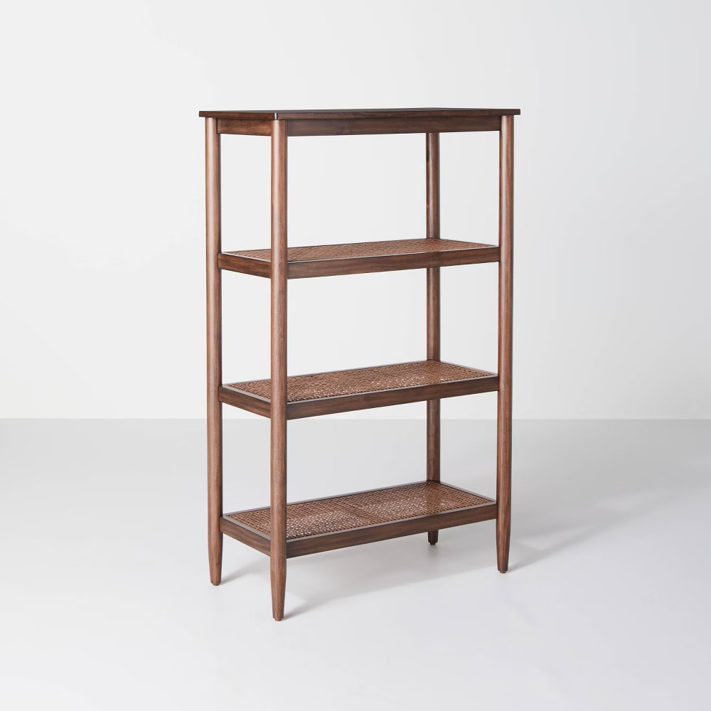 Wood & Cane Tall 4-Shelf Bookcase Brown - Hearth & Hand with Magnolia | Target