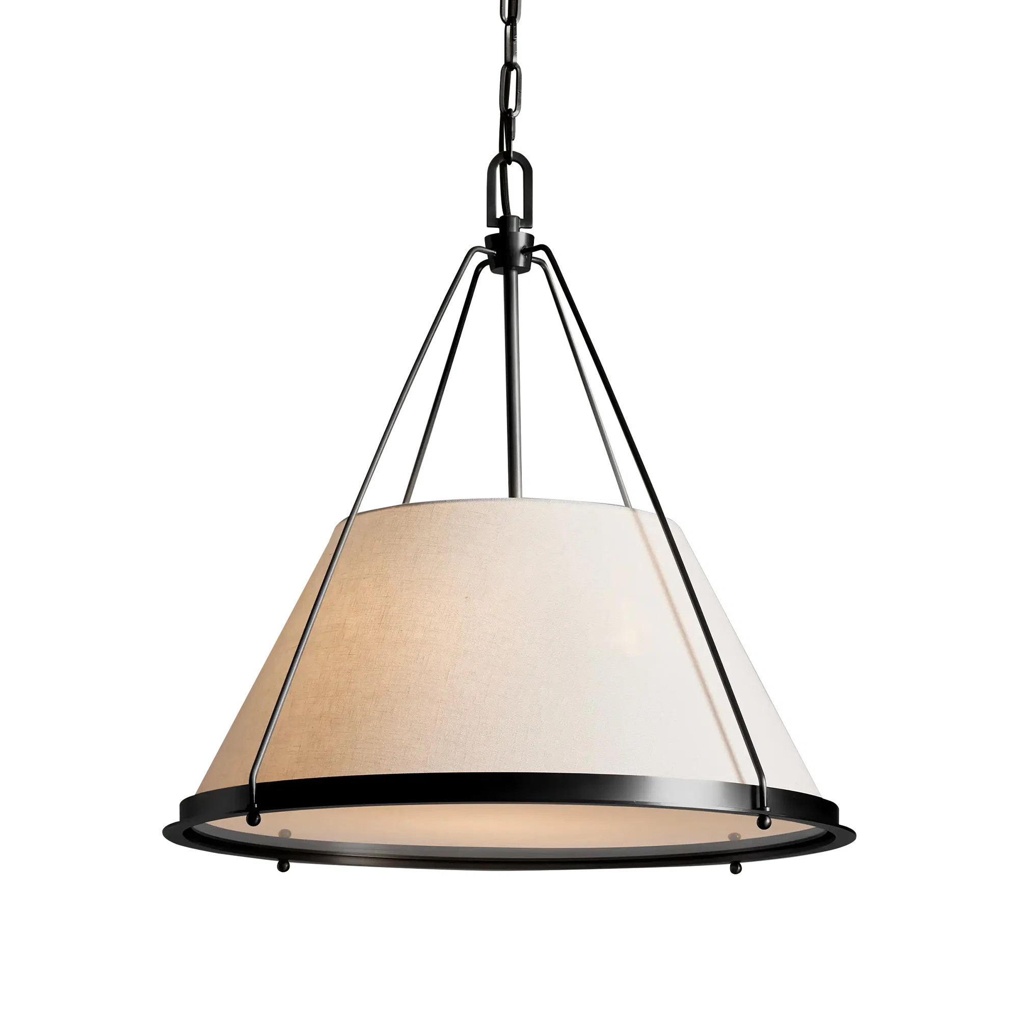 Draven Pendant Light – 21" White Iron & Linen Plug-In or Hardwired Pendant Light Fixture for Di... | Wayfair North America