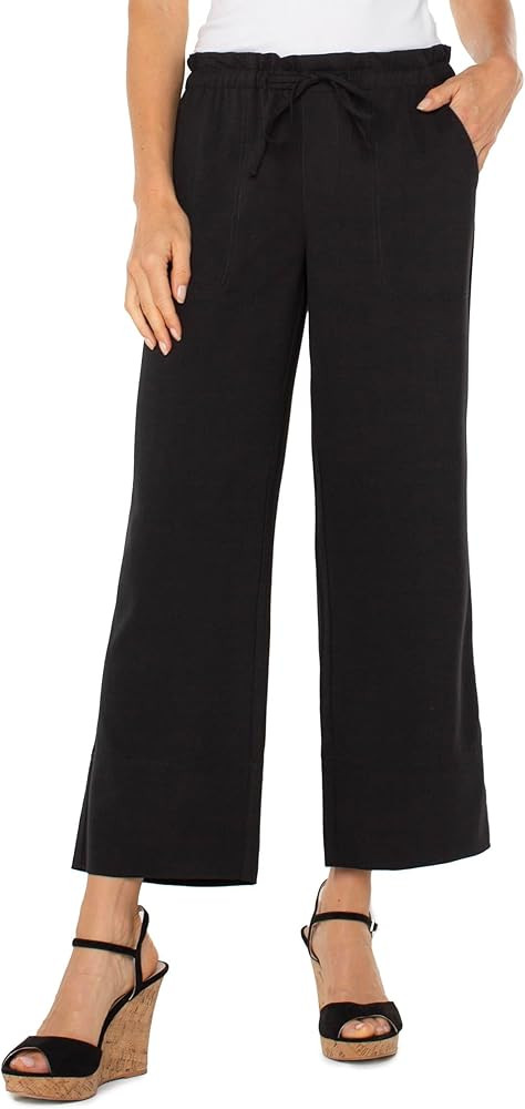 Liverpool Women's Pull on Tie Waist Wide Leg Ankle Pant 26" | Amazon (US)