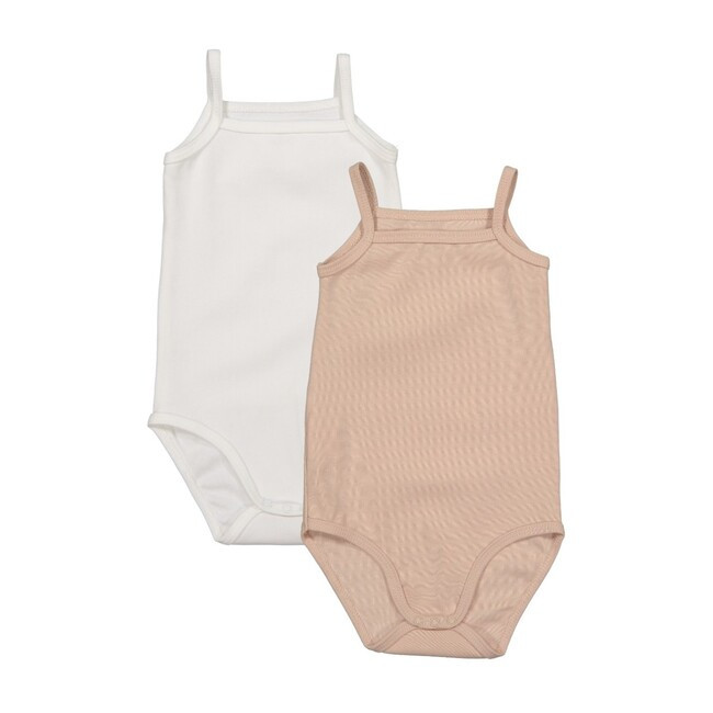 Lovely Littles | Cotton Tank Top Onesies Bundle, Blush & White (White Pink, Size 3M) | Maisonette | Maisonette