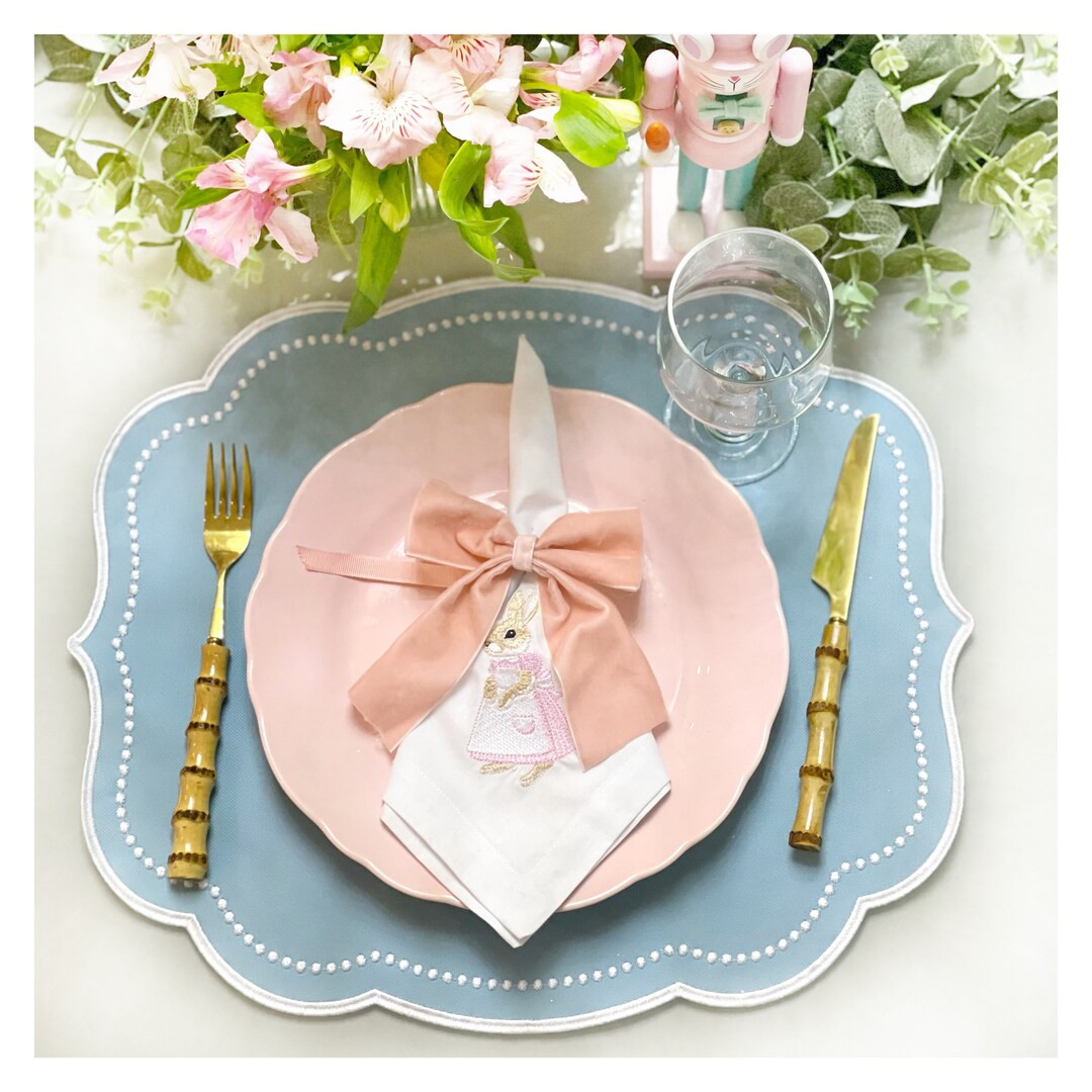 Placemat/ Beautiful Waterproof  Light Blue and White Placemat/ Christmas Gift/ Gift for her/ Home... | Etsy (US)