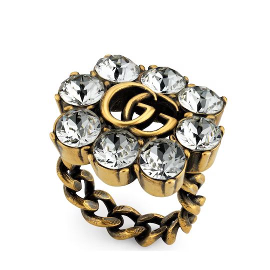 Crystal Double G ring | Gucci (US)