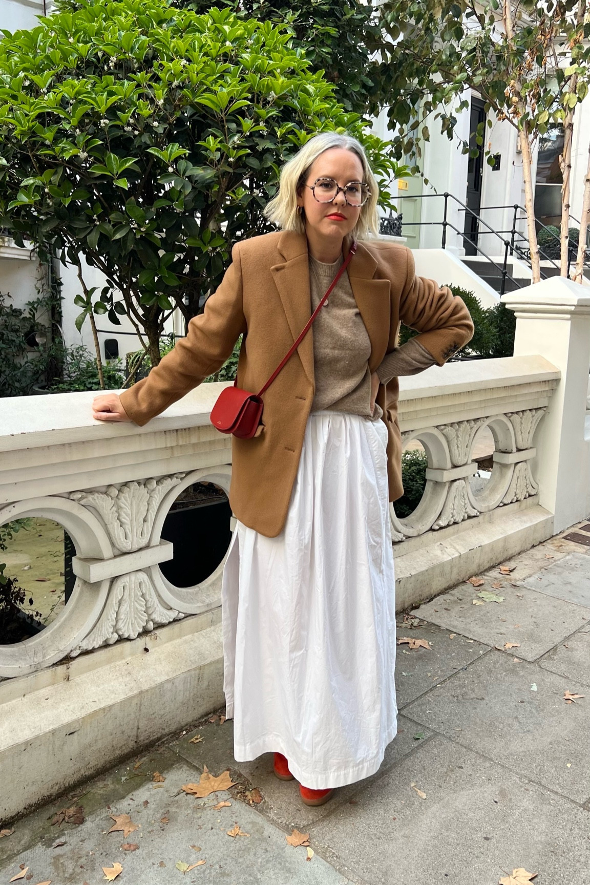 White Skirt, ASOS, Blazer, & Other Stories, Gazzelle Trainers, OFFICE, Crossbody Bag, Vestiaire Collective, Jumper, UNIQLO

#LTKstyletip #LTKeurope #LTKSeasonal