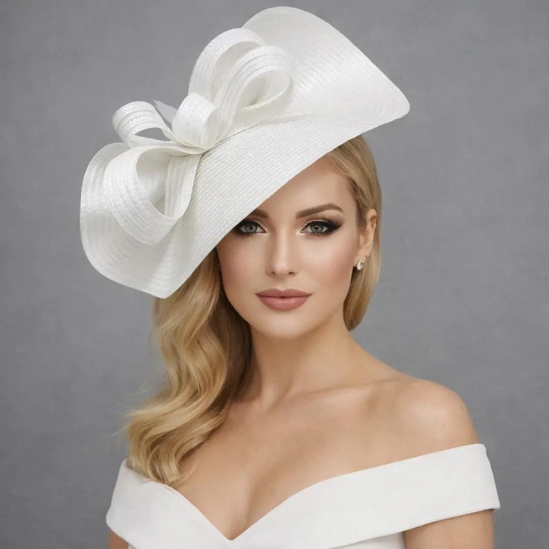 white Kentucky derby hat race day fascinator simple design royal ascot headpiece mom of bride hai... | Etsy (US)