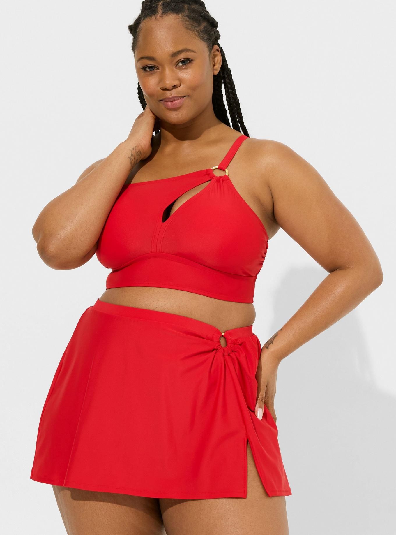 High Rise O Ring Swim Skirt With Brief | Torrid (US & Canada)