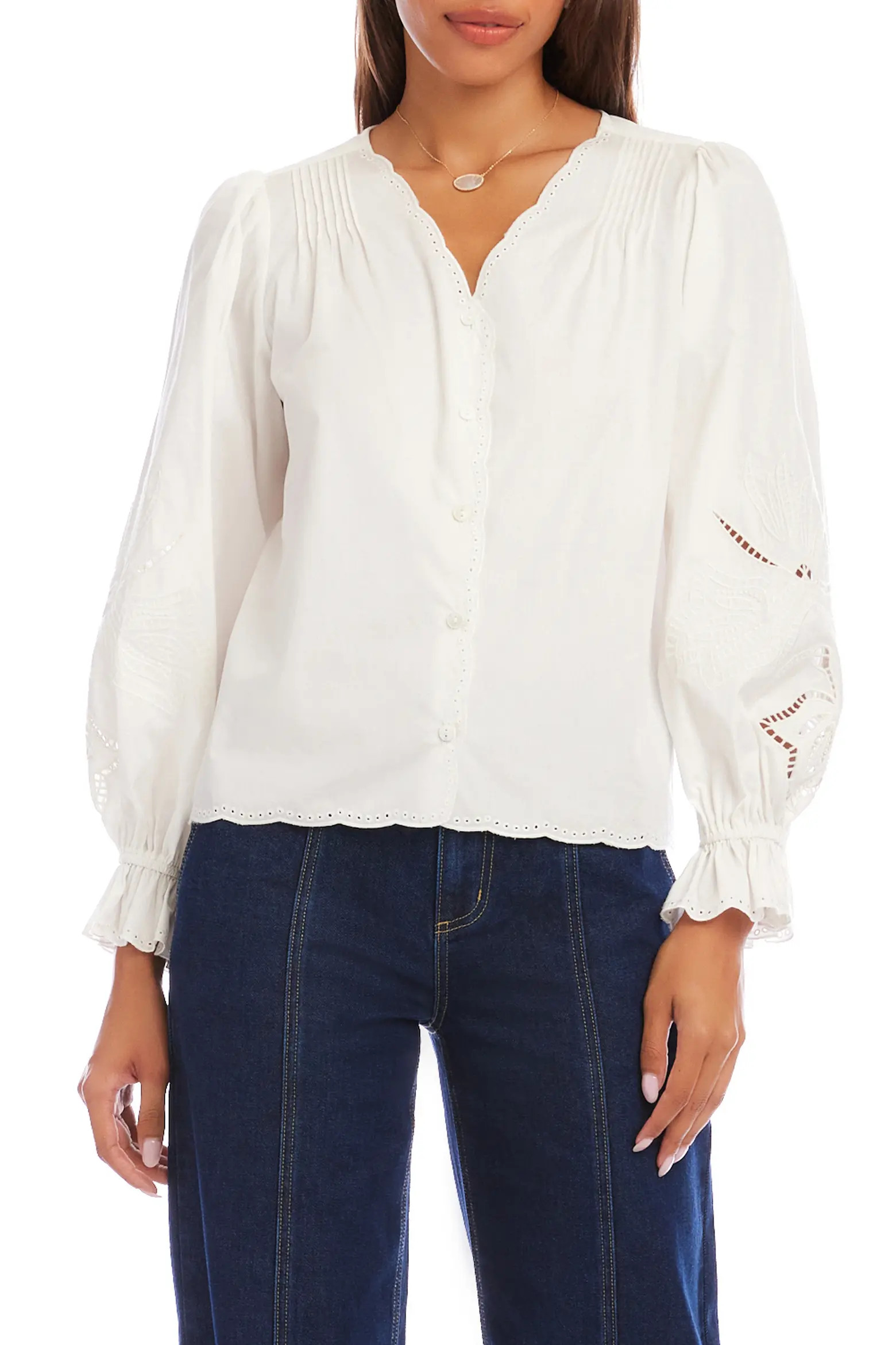 Eyelet Embroidery Button-Up Shirt (Women) | Nordstrom | Nordstrom