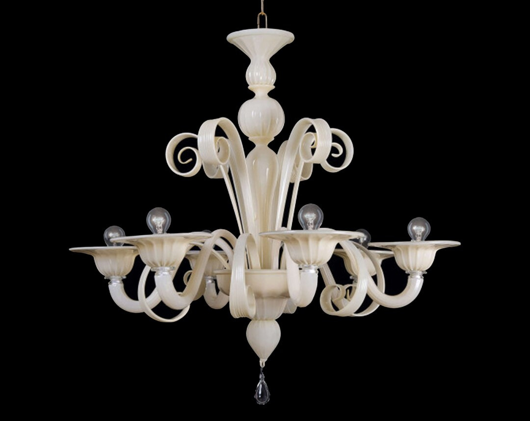 Murano Crystal Chandelier •  Giorgione Ivory Luxury •  Venetian glass lamp | Etsy (US)