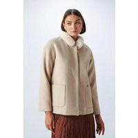 Coat With Faux Fur | Debenhams UK