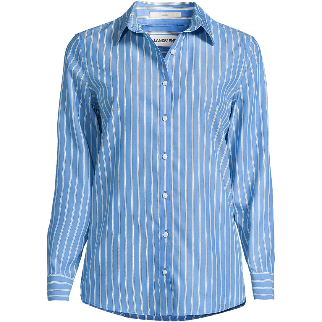 Women's Petite No Iron Button Front Shirt | Lands' End (US)