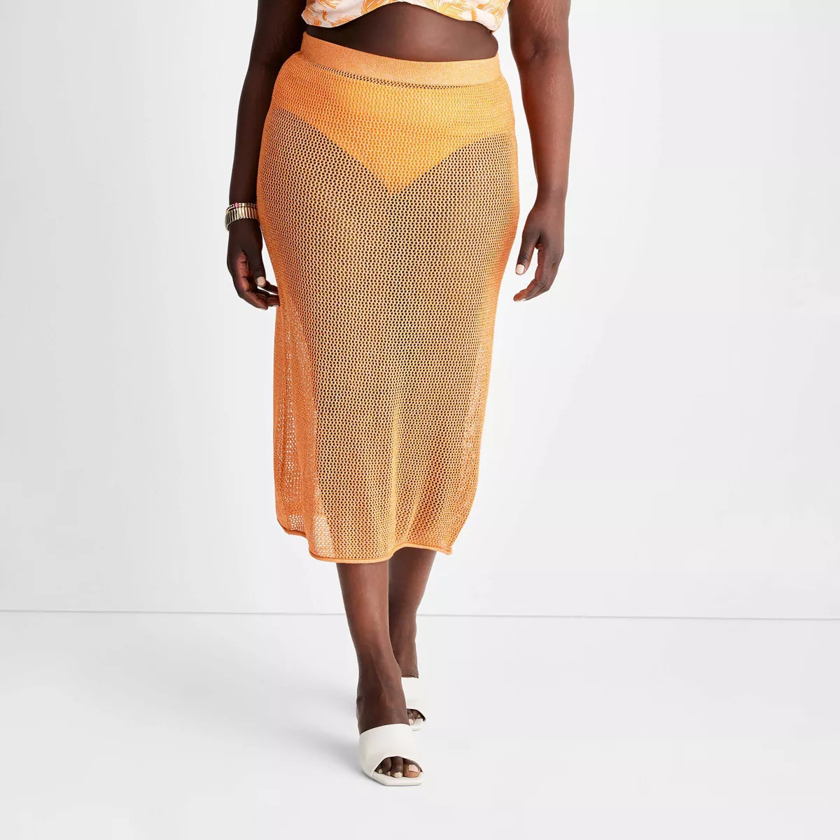 Women's Metallic Crochet Midi Skirt - Future Collective™ with Alani Noelle | Target