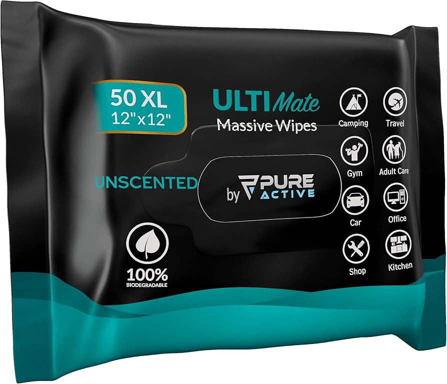 Wipes for Adults, Adult Wipes for Elderly 50 XL 12''x 12'' Body Wipes for Adult Bathing, Shower W... | Amazon (US)