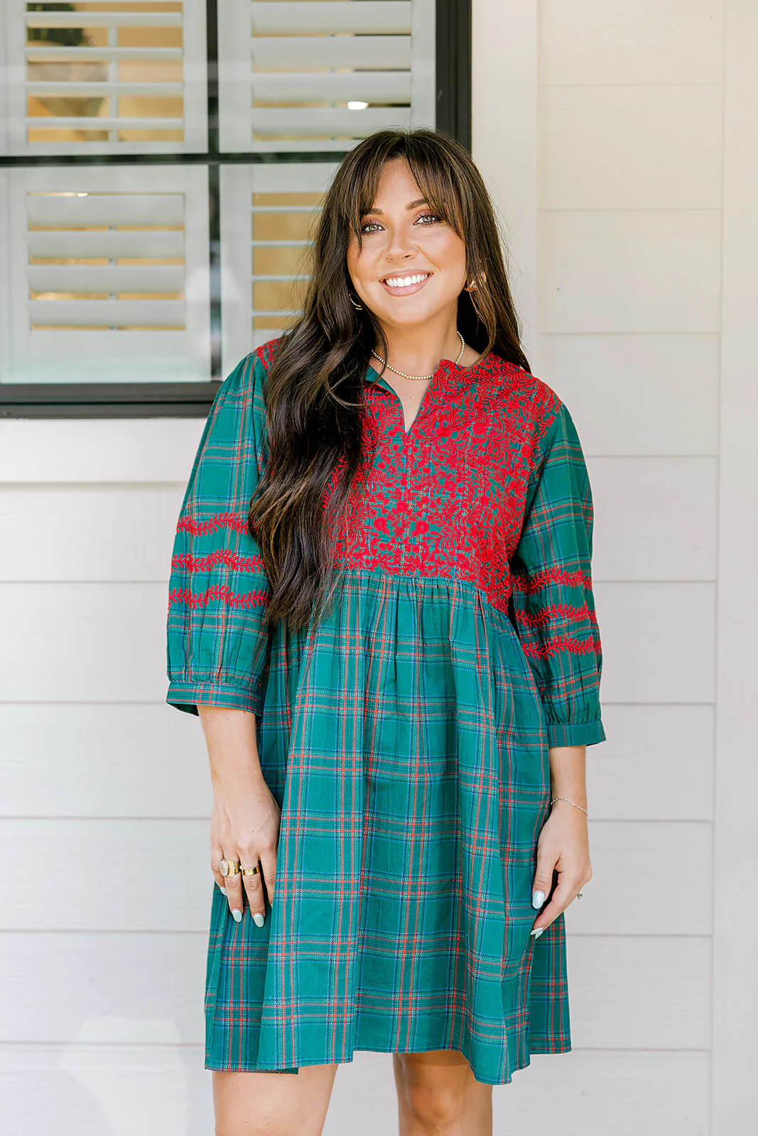 Helen Dress- Green Plaid | Layerz Clothing
