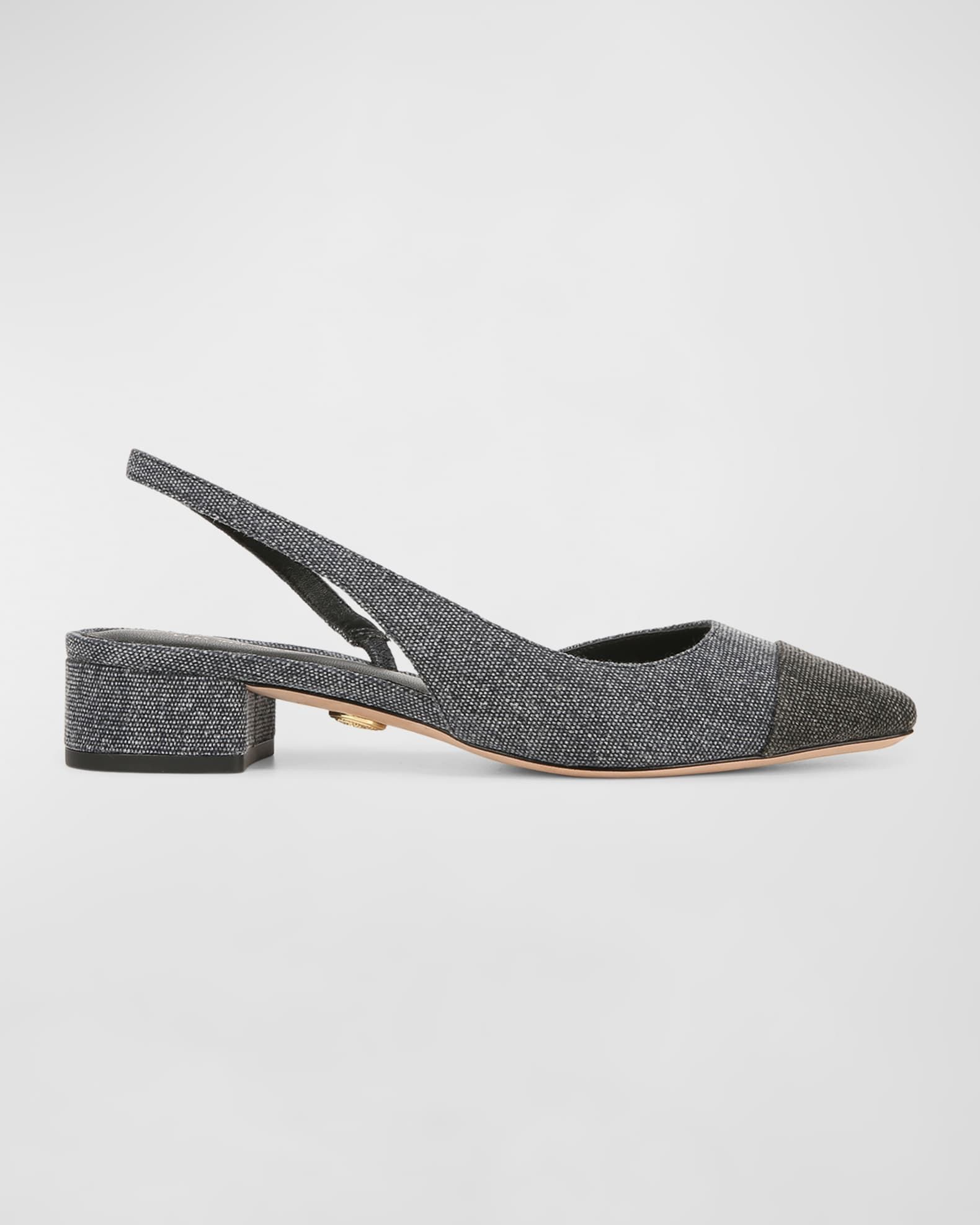 Cecile Bicolor Denim Slingback Ballerina Flats | Neiman Marcus