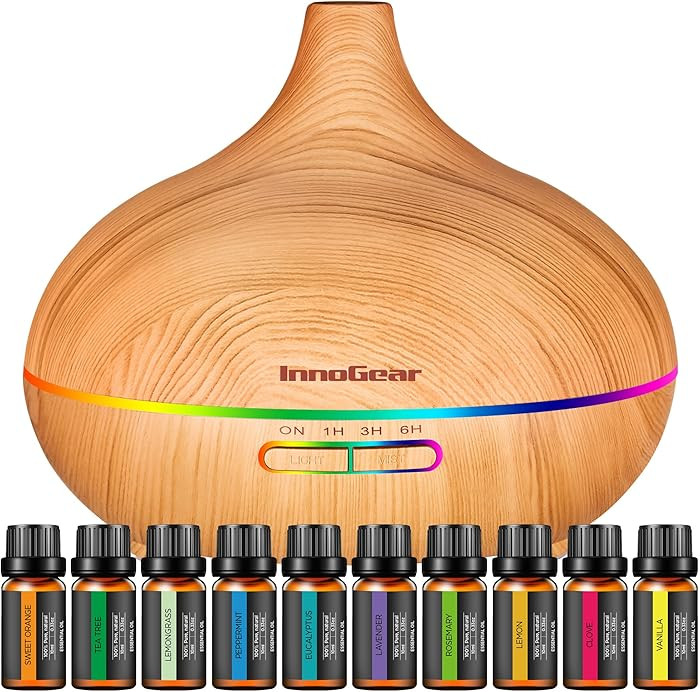 InnoGear Aromatherapy Diffuser & 10 Essential Oils Set, 400ml Diffuser Ultrasonic Diffuser Cool M... | Amazon (US)