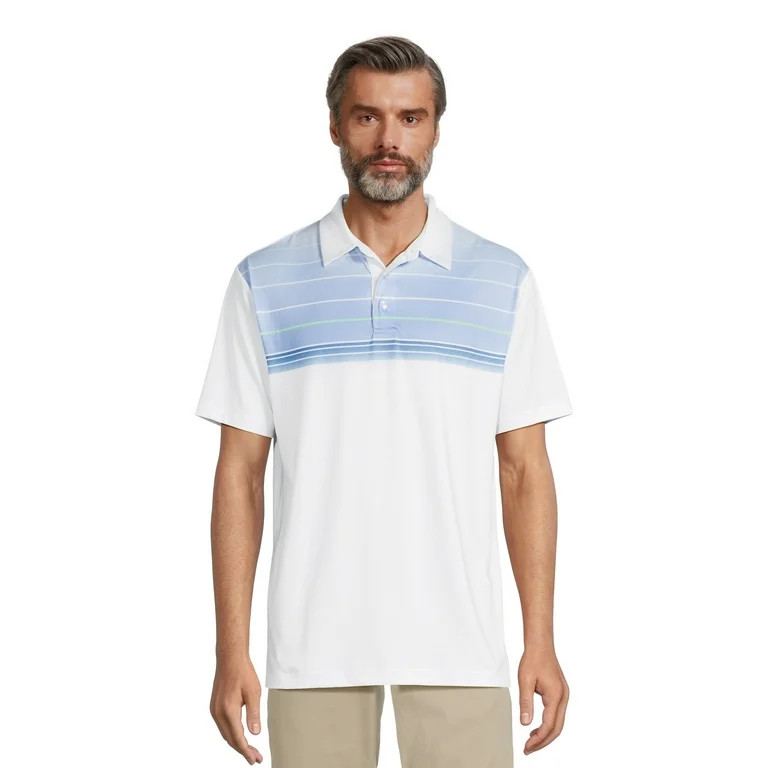 Ben Hogan Performance Men's Chest Striped Golf Polo Shirt, Sizes S-5XL | Walmart (US)