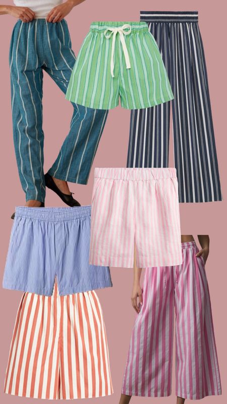Striped pants & boxers for spring & summer! Pair with a chunky sweater (especially a boxy cotton one or oversized sweatshirt) & sneakers now & a spaghetti strap tank & sandals when it’s hot! 

#LTKSeasonal #LTKfindsunder100 #LTKstyletip