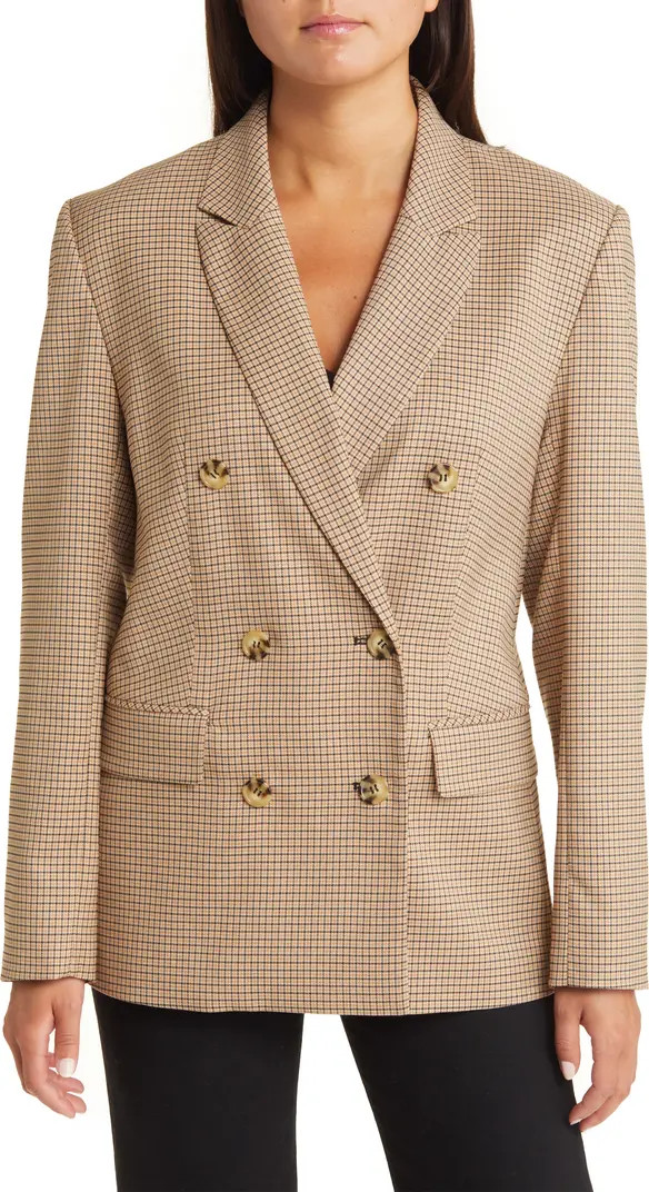 Newton Check Double Breasted Blazer | Nordstrom