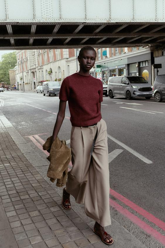 SHORT SLEEVE KNIT SWEATER | Zara US