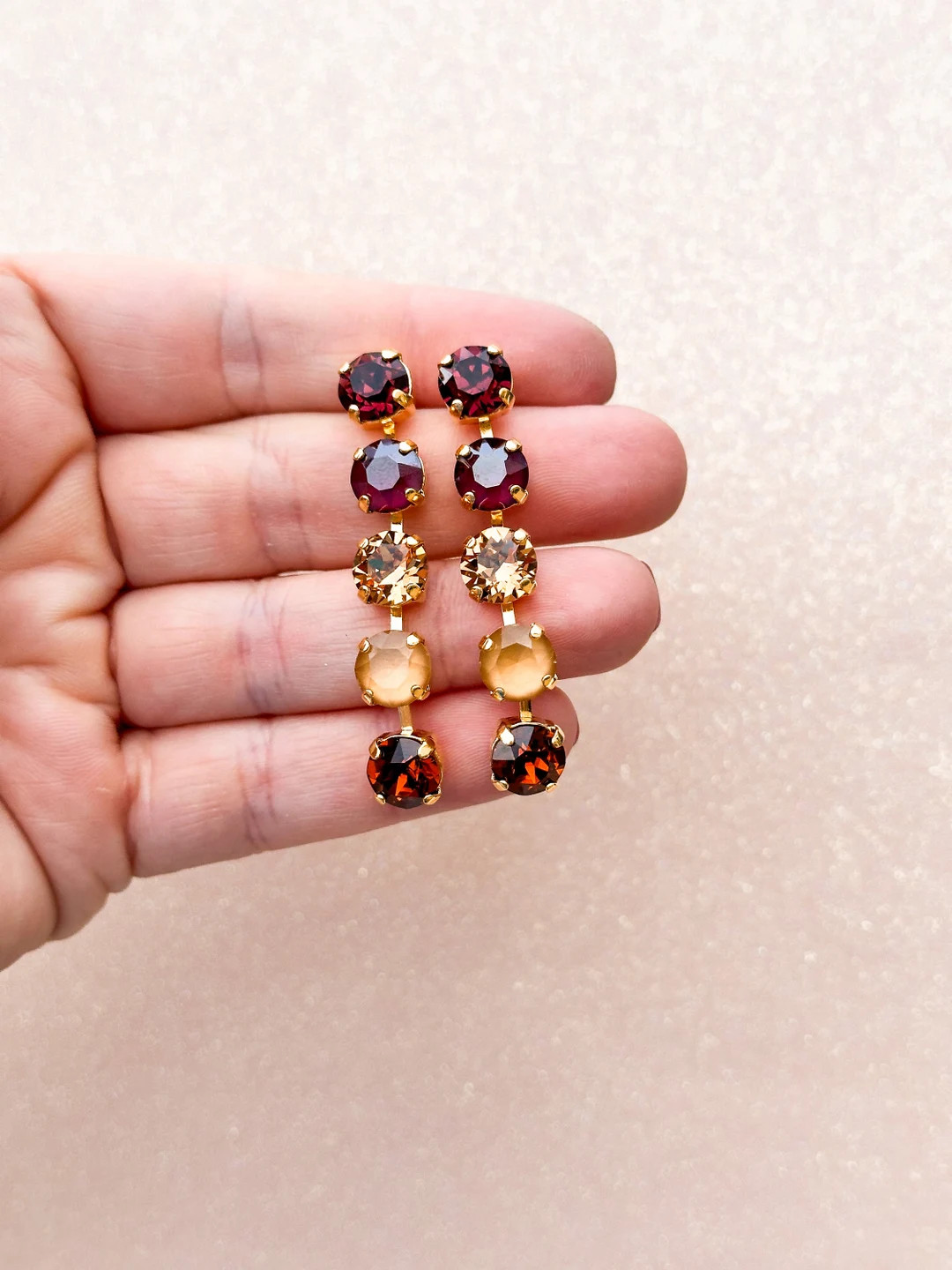 Autumn Opulence 5 Stone 8mm Stud Drops Choose Setting Color - Etsy | Etsy (US)