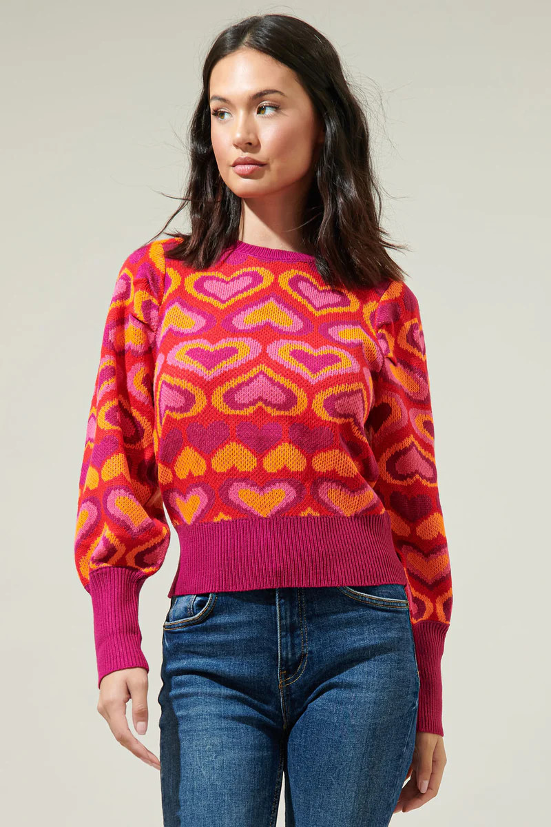 Heartbeat Crew Neck Sweater | Sugarlips