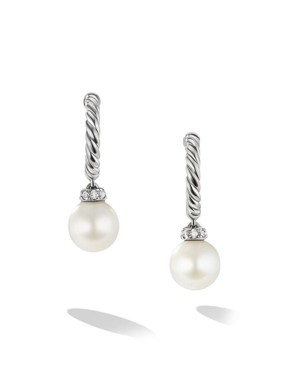 David Yurman Pearl Sterling Silver & Diamond Pavé Solari Drop Earrings | Saks Fifth Avenue