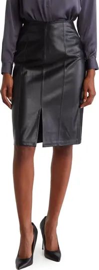 T Tahari Faux Leather Vented Pencil Skirt | Nordstromrack | Nordstrom Rack