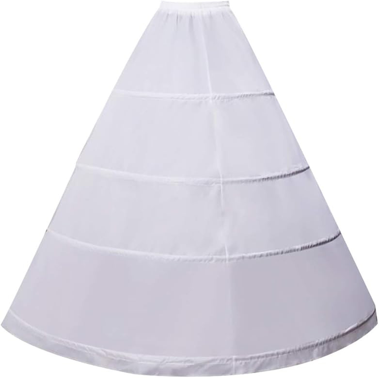 YULUOSHA Women Crinoline Petticoat 4 Hoop A-line Skirt Slips Floor Length Underskirt for Wedding Bal | Amazon (US)