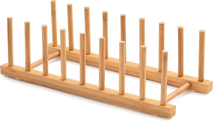 Bamboo Dish Drying Rack for Kitchen Counter and Cabinet, Dish/Book/Plate/Bowl/Cup/Cutting Board/P... | Amazon (US)