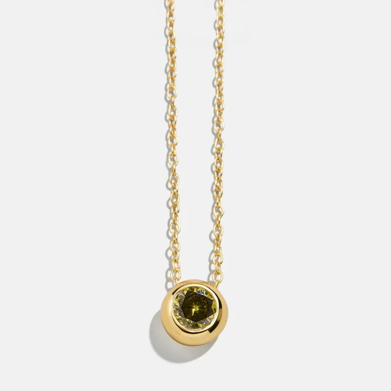 18K Gold Birthstone Pendant Necklace - Peridot | BaubleBar
