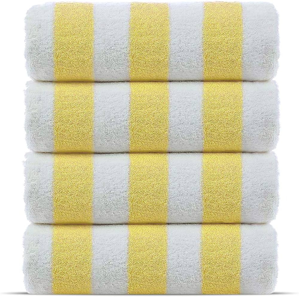 Chakir Turkish Linens Premium Quality 100% Cotton Turkish Cabana Thick Stripe Pool Beach Towels 4... | Amazon (US)