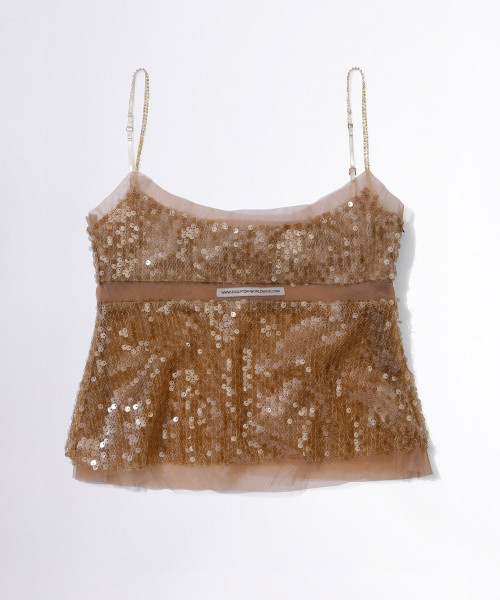 MUSINSA | SCULPTOR Sequin Layered Camisole Brown | Musinsa Global