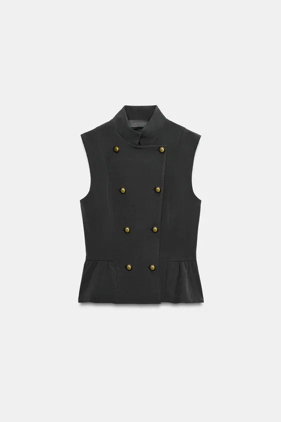 Model height: 179 cmSleeveless high-neck top. Featuring a matching internal lining, peplum hem an... | Zara DE