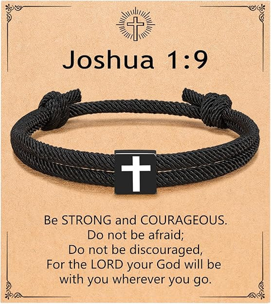 UNGENT THEM Men Adjustable Rope Cross Bracelet - Easter Christmas Christian Baptism Birthday Gift... | Amazon (US)