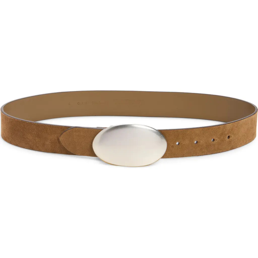 Madewell Oval Buckle Suede Belt in Forage at Nordstrom, Size Small | Nordstrom