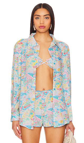 Groovy Delight Shirt in Multi Blue Vacay | Revolve Clothing (Global)